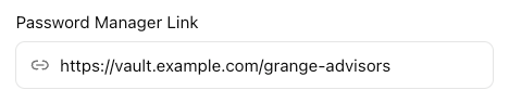 Password Manager Link field with a web address